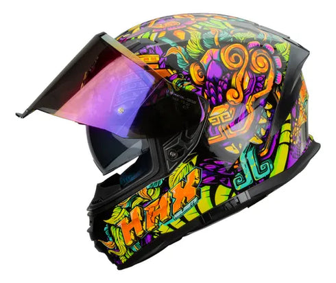 CASCO HAX RODA FORCE KUKULCAN NEGRO MORADO BRILLO